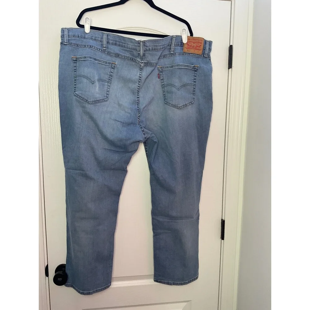 Levis 541 Athletic Taper Jeans Mens Light Wash Blue Denim Pants 52x30